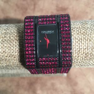 HAUREX 🇮🇹 “HONEY” SWAROVSKI CRYSTALS BRACELET WATCH